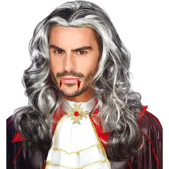 Karnevalová paruka Pánská paruka šedá Upír