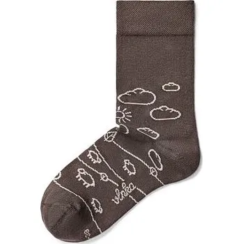 Dámské ponožky Vlnka Bavlněné ponožky Vlnka louka hnědá velikost ponožek 39-42
