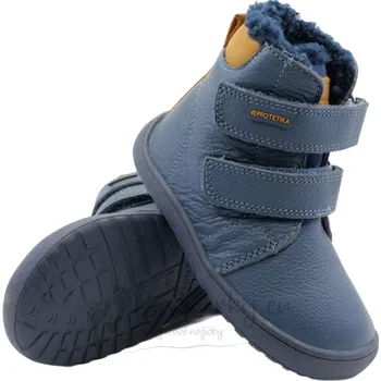Dívčí zimní obuv Zimní barefoot dětská obuv Protetika Daryk denim - vel. 23