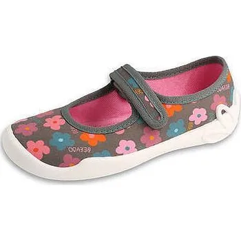 Dívčí bačkory BEFADO dívčí balerínky 114Y552 šedé 35