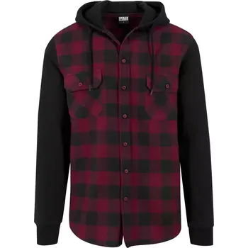 Pánská košile Pánská košile URBAN CLASSICS TB513 BLACK/BURGUNDY/BLACK XL