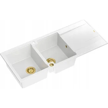 Granitový dřez Dvoukomorový dřez Quadron EVAN 121 GraniteQ granitový, bílý