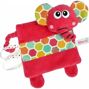 plyšák Mom'sCare - Plyšový slon plyšový mazlíček přítulníček se senzorickými visačkami, fuchsiová barva