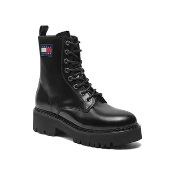 Pánské tenisky Turistická obuv Tommy Jeans Urban Tommy Jeans Lace Up Boot EN0EN01995 Černá 37