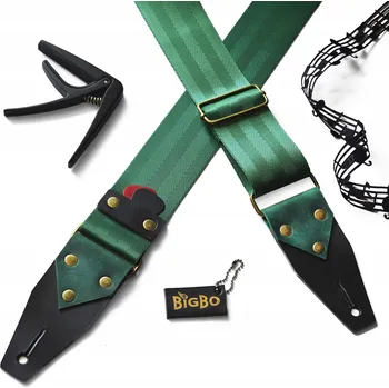 Kytarový popruh Popruh ke kytaře BigBo "Cruiser" Zelený / Kytarový popruh Tmavě zelený ODOLNÝ
