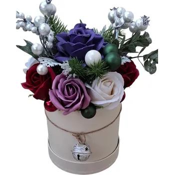 umělá květina made by ANTEROS Mýdlová kytice Vánoční perla