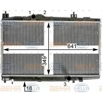 Chladič motoru BEHR HELLA SERVICE Chladič vody BEHR HELLA SERVICE Version ALTERNATIVE BHS 8MK 376 900-344