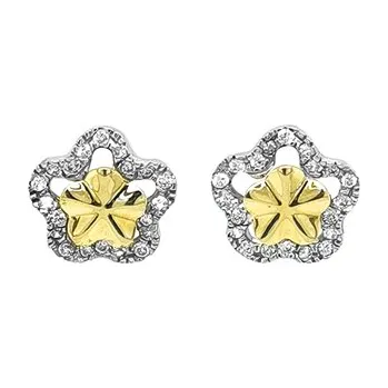 Náušnice Zlaté Náušnice Květina se Zirkony 7120471