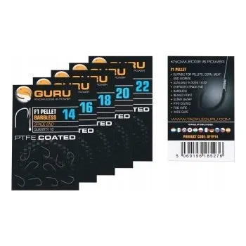 Rybářský háček Háčky zemní, splávkové Guru F1 Pellet Barbless Hook 10 ks