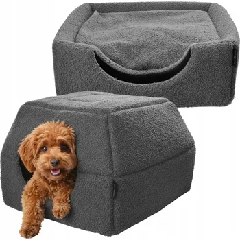 Pelíšek pro psa Pelíšek pro psa kočku 2v1, domeček 48x48cm, velikost M, Potah