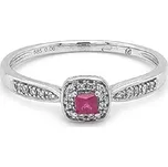 Rubínoný prsten s diamanty z bílého zlata 2011407