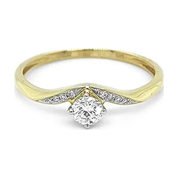 Prsten Zlatý Zásnubní Prsten s Diamanty 2011242