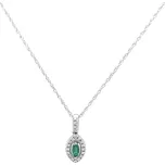 Smaradgový přívěsek s diamanty z bílého zlata 2050408