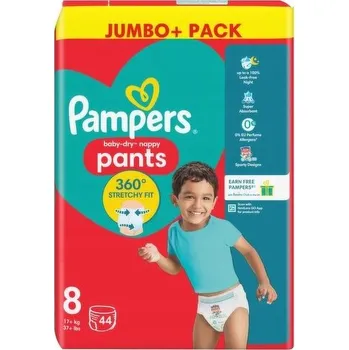 Plenkové kalhoty Plenkové Kalhotky Pampers Baby-Dry Velikost 8, 44 ks