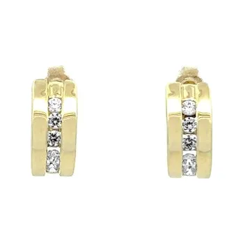 Náušnice Zlaté Náušnice se Zirkony Polokruhy 7122521