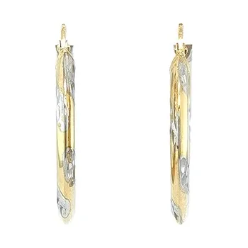 Náušnice Kruhové Náušnice z Kombinovaného Zlata 7120944