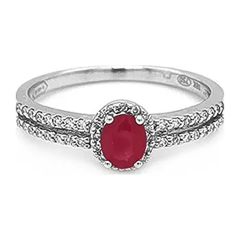 Prsten Zlatý Prsten s Rubínem a Diamanty 2010677