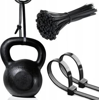 Organizace kabelů 100x HADICOVÁ SPONA STĚHOVACÍ PÁSKY STAHOVACÍ PÁSKY ČERNÉ 3,6 x 250 mm DO 18 KG