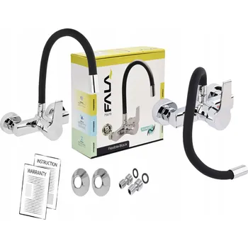 Vodovodní baterie Kuchyňská baterie nástěnná Fala Flexible černá