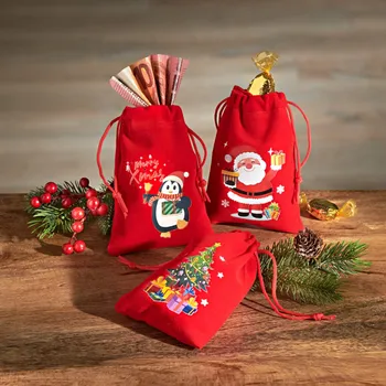 Vánoční dekorace 3Pagen 3 vánoční tašky Každá 9 x 12 cm