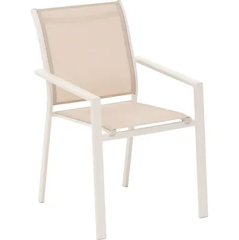 DEOKORK Hliníkové křeslo s textílií ZEUS (ivory)