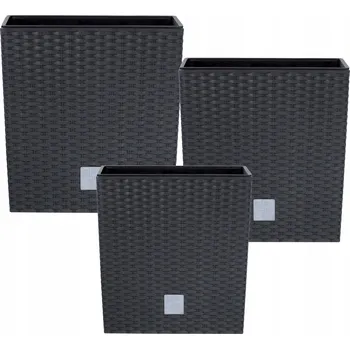 Květináč Plast Květináč černý, Botle 26,2 cm x 26,2 x 26,6 cm