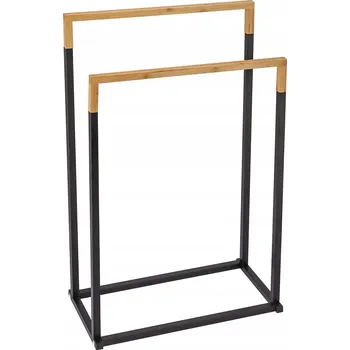 Věšák STOJANOVÝ VĚŠÁK NA RUČNÍKY DO KOUPELNY DŘEVĚNÝ