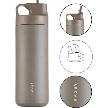 Láhev Termohrnek s brčkem a pítkem ADV 500 ml BPA FREE - Mocha / Kávový