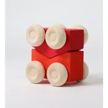 Dřevěná hračka Grimm's Stohovací autíčka 2ks (červené)