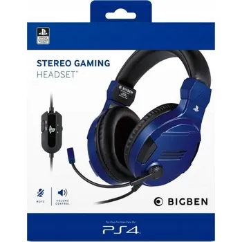 Sluchátka Sluchátka BigBen PS4OFHEADSETV3BLUE pro PS4, modrá