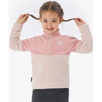 Pánská mikina QUECHUA Dětská turistická fleecová mikina MH 500 2 ROKY RŮŽOVÁ