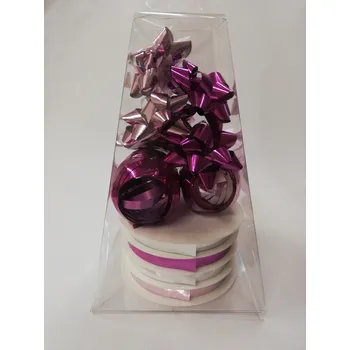 Vánoční set na balení dárků - růžová pyramida