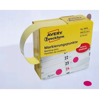 Vrták Kolečka pro označování Avery Zweckform růžová 10 mm 800 ks