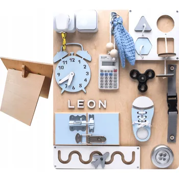 Obraz Senzorická manipulační tabule Montessori XL 20 v 1 STOJAN + JMÉNO