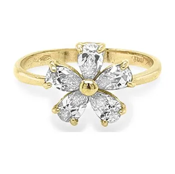 Prsten Zlatý Prsten Kytka se Zirkony 7130649