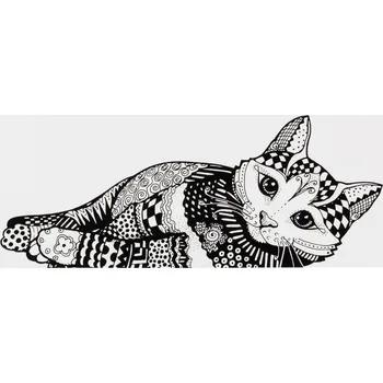 Miska pro psa Prostírání Place Mat kočka 44 x 28 cm bílo/černé