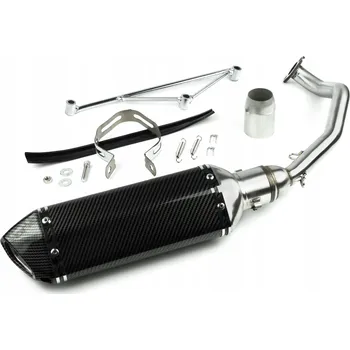 Výfuk pro motocykl Tlumič výfuku RacePRO 370 mm s kolenem pro karbonové skútry GY6 125 4T