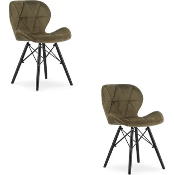 Jídelní židle Set dvou jídelních židlí LAGO sametové, hnědé / černé (2 ks)