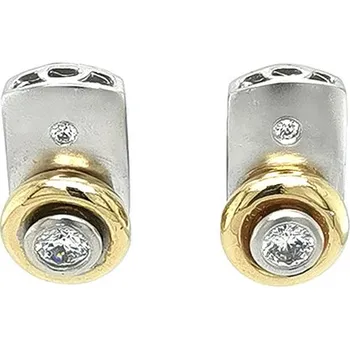 Náušnice Elegantní náušnice z kombinovaného zlata se zirkony 7120424