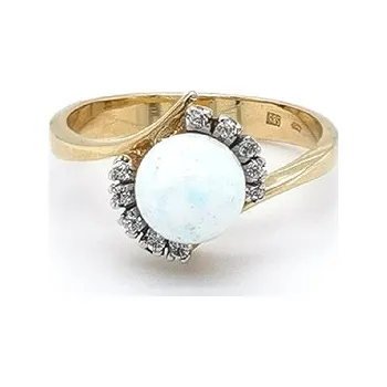 Prsten Zlatý Prsten s Opálem a Zirkony 7130132