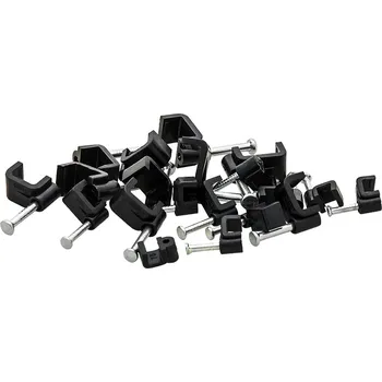 kabelová chránička Plochý kabelový úchyt Prolech černý 100 ks