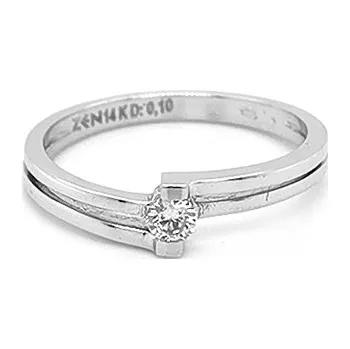 Prsten Zlatý Zásnubní Prsten s Diamantem 2011188