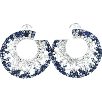 Náušnice Zlaté Náušnice se Safíry a Diamanty CG90033