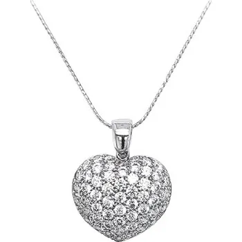 Přívěsek Přívěsek Srdce z Bílého Zlata se Zirkony