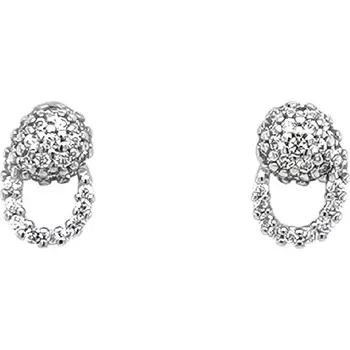 Náušnice Elegantní Náušnice z Bílého Zlata s Jemným Zirkonovým Zdobením 7120200