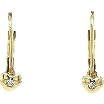 Náušnice Elegantní zlaté náušnice ve tvaru srdce se zirkony 7120640