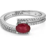 Zlatý Prsten s Rubínem s Diamanty 2010636