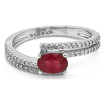 Prsten Zlatý Prsten s Rubínem s Diamanty 2010636