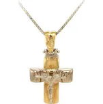 Exkluzivní zlatý přívěsek kříž s Ježíšem Kristem 7190030