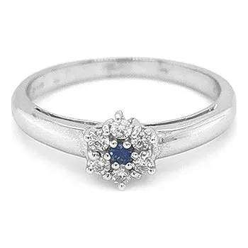 Prsten Zlatý Prsten se Safírem a Diamanty 2010603